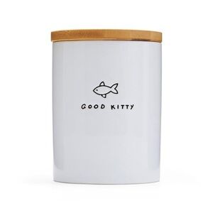 Good Kitty Pet Treat Canister Jar Container Ceramic 2 1/2 cup